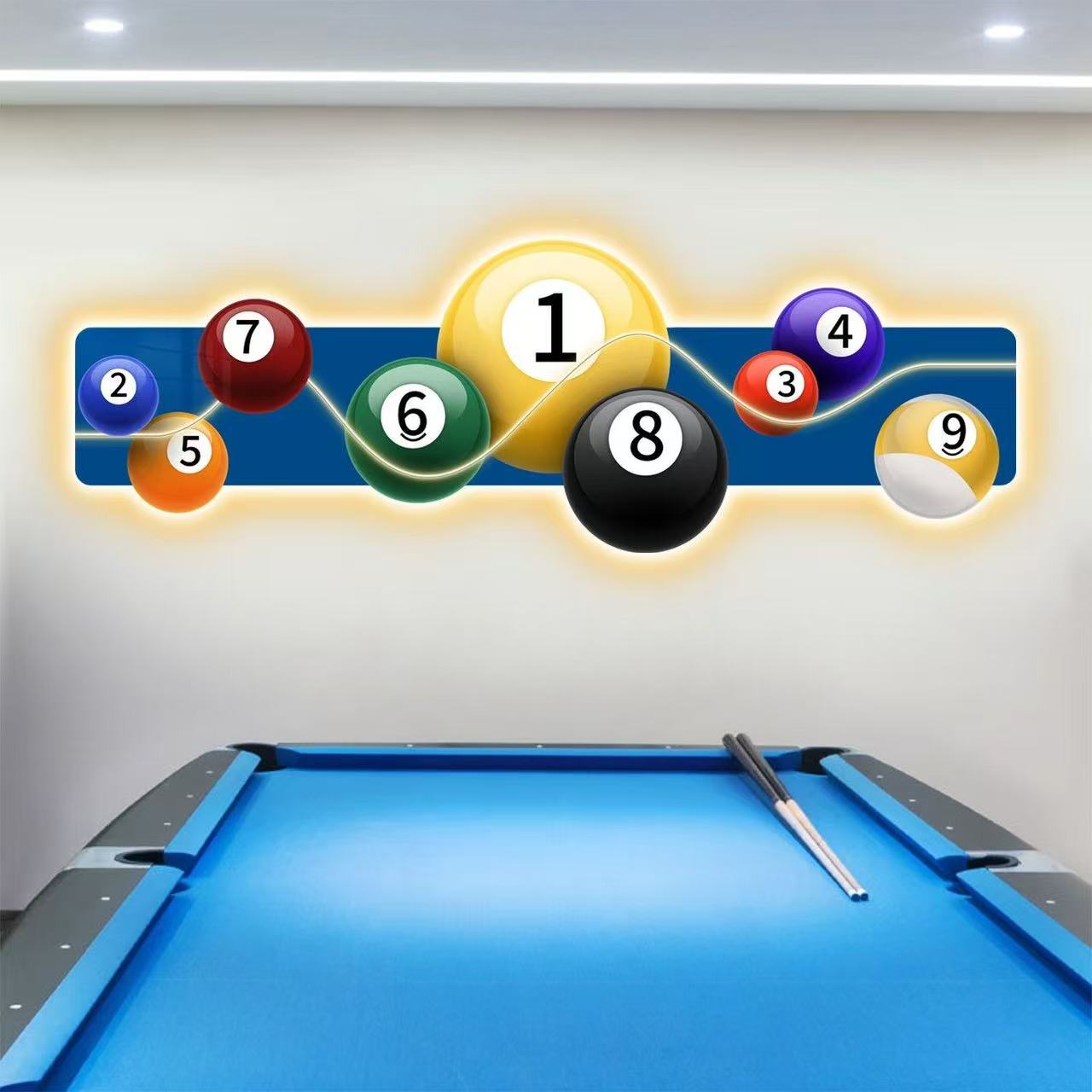 Table Tennis No 1 - Светодиодная светящаяся картина для декора бильярдной,